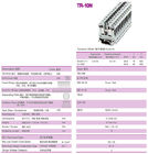 Industrial 16mm2 Din Rail Terminal Blocos 800v / 76A Latão 10mm comprimento de descolagem