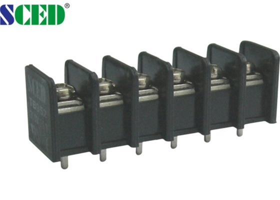 Blocos de terminais pretos de bronze 20A do PWB UL94-V0/passo parafuso 9.525mm de 300V M4