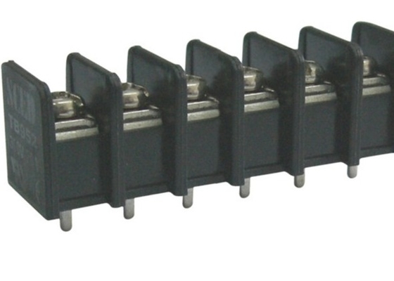 Blocos de terminais pretos de bronze 20A do PWB UL94-V0/passo parafuso 9.525mm de 300V M4