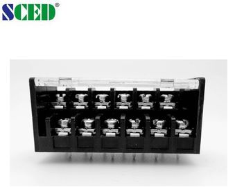 Preto nivelado dobro do passo 300V 15A do bloco terminal 7.62mm da barreira