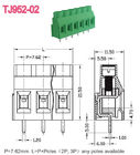 Blocos terminais de latão passo 7,62 mm PCB M3 300V 30A PA66 UL94-V0 classe