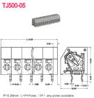 Calibre de diâmetro de fios do bloco de terminais 300V 10A 2-24 Polos 16-26 de Screwless da mola do passo 5.0mm