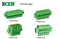 Bloco de terminais Pluggable espaçando verde 300V/8A fêmeas UL94-V0 de 3.5mm