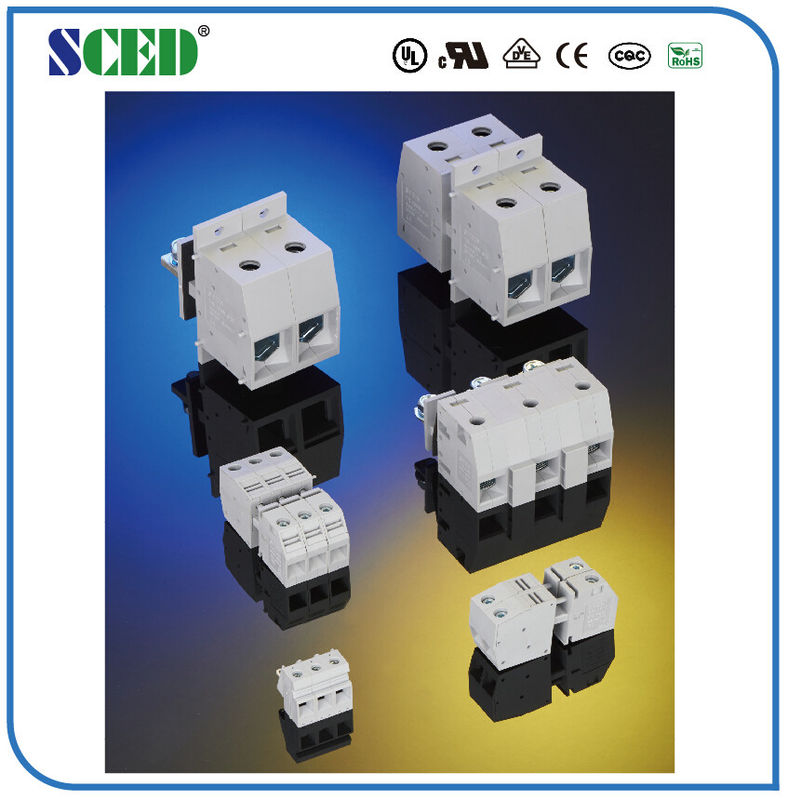 600V 65Amp Connector Feed Through Terminal Blocks 10.10mm Auto Electrical Terminal Grey