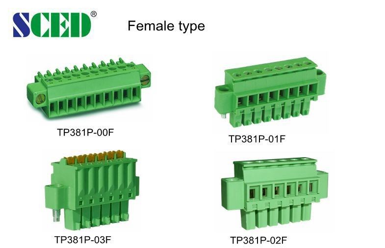Os blocos de terminais PA66 elétricos verdes de bronze lançam 5.08mm 300V 18A 2-22 Polos