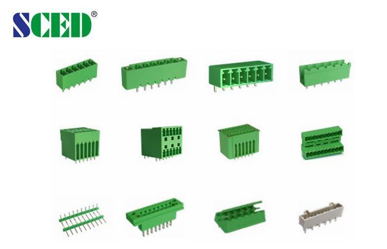 os blocos de terminais Pluggable de 300V 8A lançam o vertical masculino dos soquetes de 3.81mm