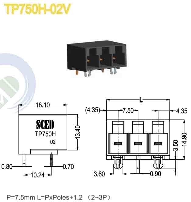 Projeto flexível Bloco de terminal plugável 7.5mm 300V 32A com terminal de cobre UL CE competitivo
