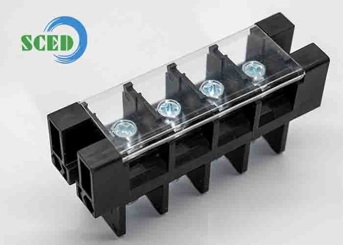 21.00mm PBT alimentação através de 180A painel montado bloco terminal de perfuração com cobertura de plástico