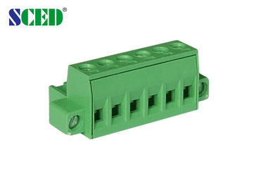 Passo de bronze terminal elétrico verde 5.08mm 300V Pólos de 18A 2 - 22 dos blocos PA66