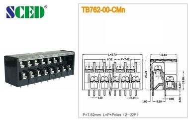 2-22 conector elétrico do bloco terminal da barreira de Pólos 300 volts