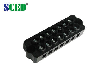 7 Pólos obstruem dentro o parafuso M3 de bronze Calibre de diâmetro de fios do preto 300V/20A 12-16 do conector do bloco terminal