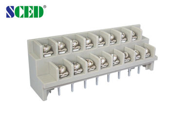 Passo nivelado dobro cinzento do conector 300V 7.62mm da barreira do bloco terminal