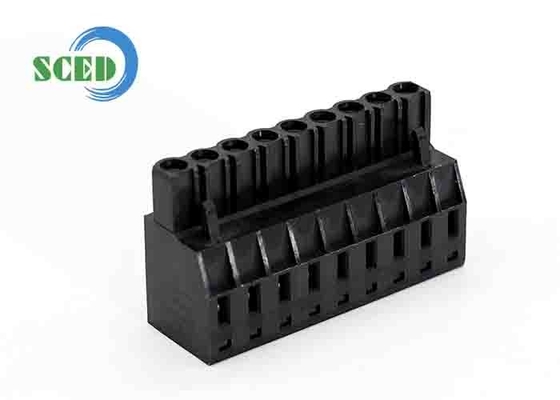 Cabeça de Bloco de Terminal Plugável Soquetes masculinos 300V 15A 2-24P Pitch 5.08mm Bloco de Terminal Plug-in Preto