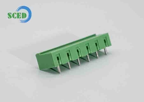 Plug-in de PCB verde no bloco de terminal Elétrico 7,62 mm PA66 300V 18A Terminal de latão
