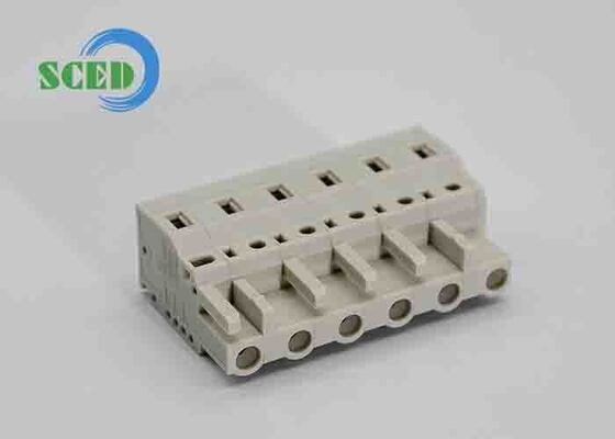 2P a 24P Plug In Terminal Block com contador de bronze de fósforo e faixa de tensão nominal de 300V a 600V para industrial