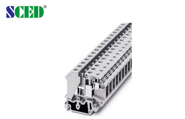 Largura 10.2mm do terminal Calibre de diâmetro de fios 24 - 6 dos blocos terminais 600V 65A do trilho do ruído